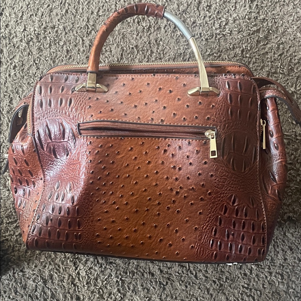 Elegant Brahmin (fake) Crocodile-Embossed Handbag